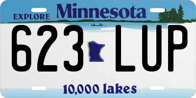 MN license plate 623LUP