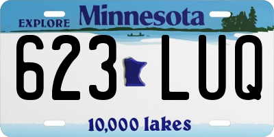 MN license plate 623LUQ