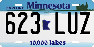 MN license plate 623LUZ