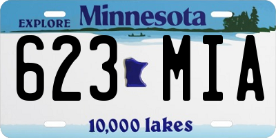 MN license plate 623MIA