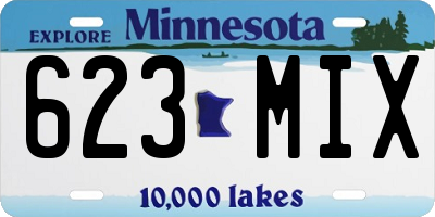 MN license plate 623MIX
