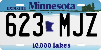 MN license plate 623MJZ