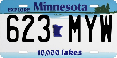 MN license plate 623MYW