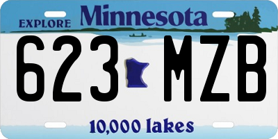 MN license plate 623MZB