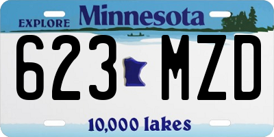 MN license plate 623MZD