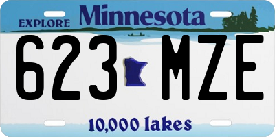 MN license plate 623MZE