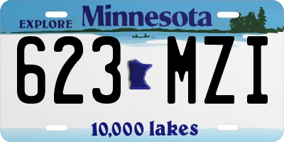 MN license plate 623MZI