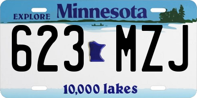 MN license plate 623MZJ