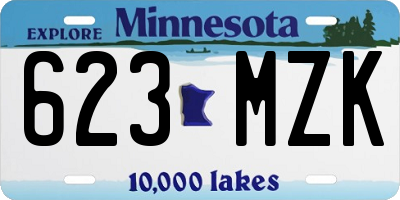 MN license plate 623MZK
