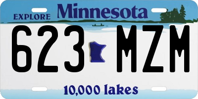 MN license plate 623MZM