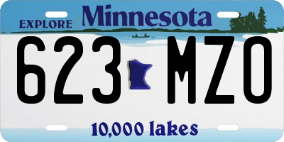 MN license plate 623MZO