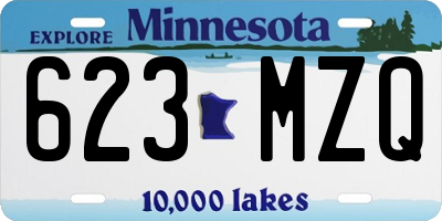 MN license plate 623MZQ