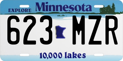 MN license plate 623MZR