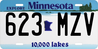 MN license plate 623MZV