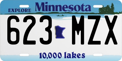 MN license plate 623MZX