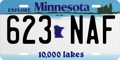 MN license plate 623NAF