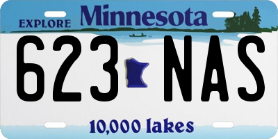 MN license plate 623NAS