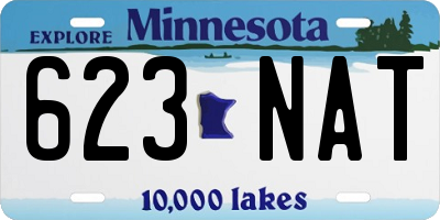 MN license plate 623NAT