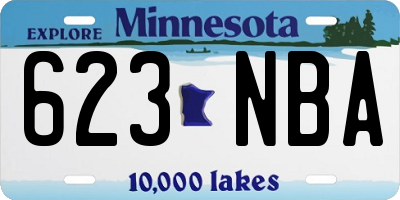 MN license plate 623NBA