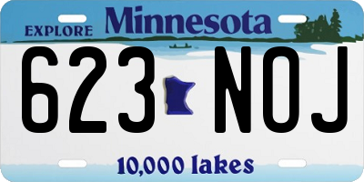 MN license plate 623NOJ