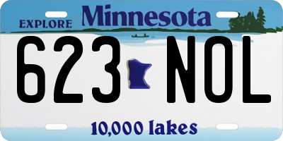 MN license plate 623NOL