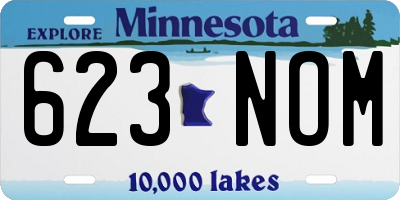 MN license plate 623NOM