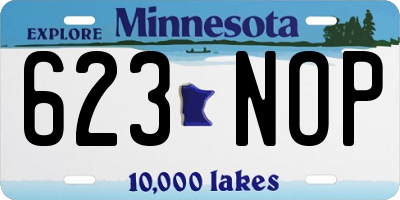 MN license plate 623NOP