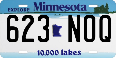 MN license plate 623NOQ