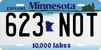 MN license plate 623NOT