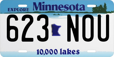 MN license plate 623NOU