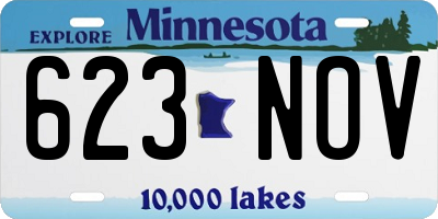 MN license plate 623NOV