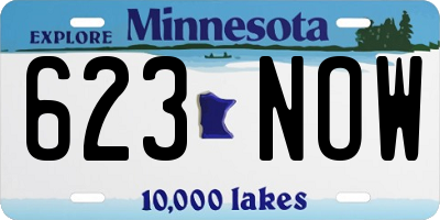 MN license plate 623NOW