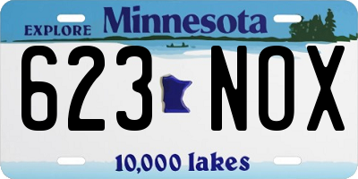 MN license plate 623NOX