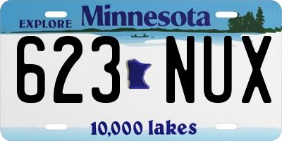 MN license plate 623NUX
