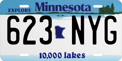 MN license plate 623NYG