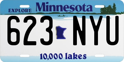 MN license plate 623NYU