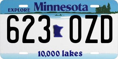 MN license plate 623OZD