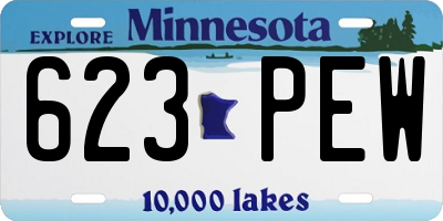 MN license plate 623PEW
