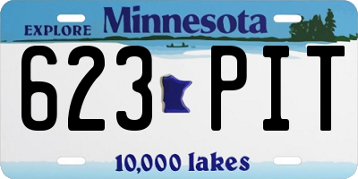MN license plate 623PIT