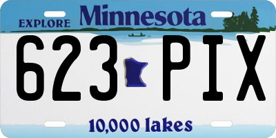 MN license plate 623PIX