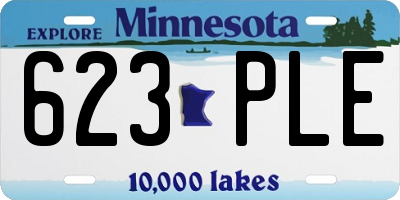 MN license plate 623PLE