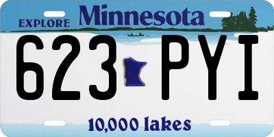 MN license plate 623PYI