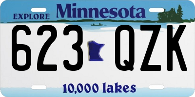 MN license plate 623QZK