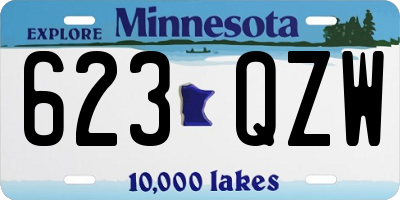 MN license plate 623QZW