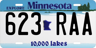 MN license plate 623RAA
