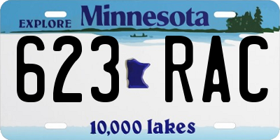 MN license plate 623RAC