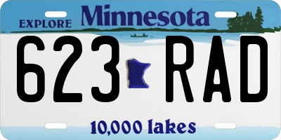 MN license plate 623RAD