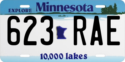 MN license plate 623RAE