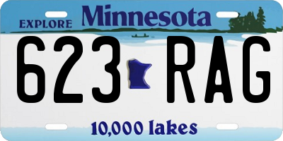 MN license plate 623RAG