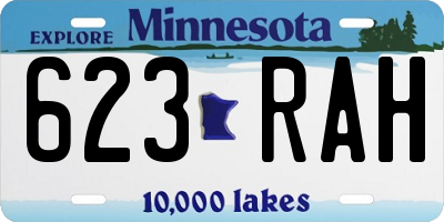 MN license plate 623RAH